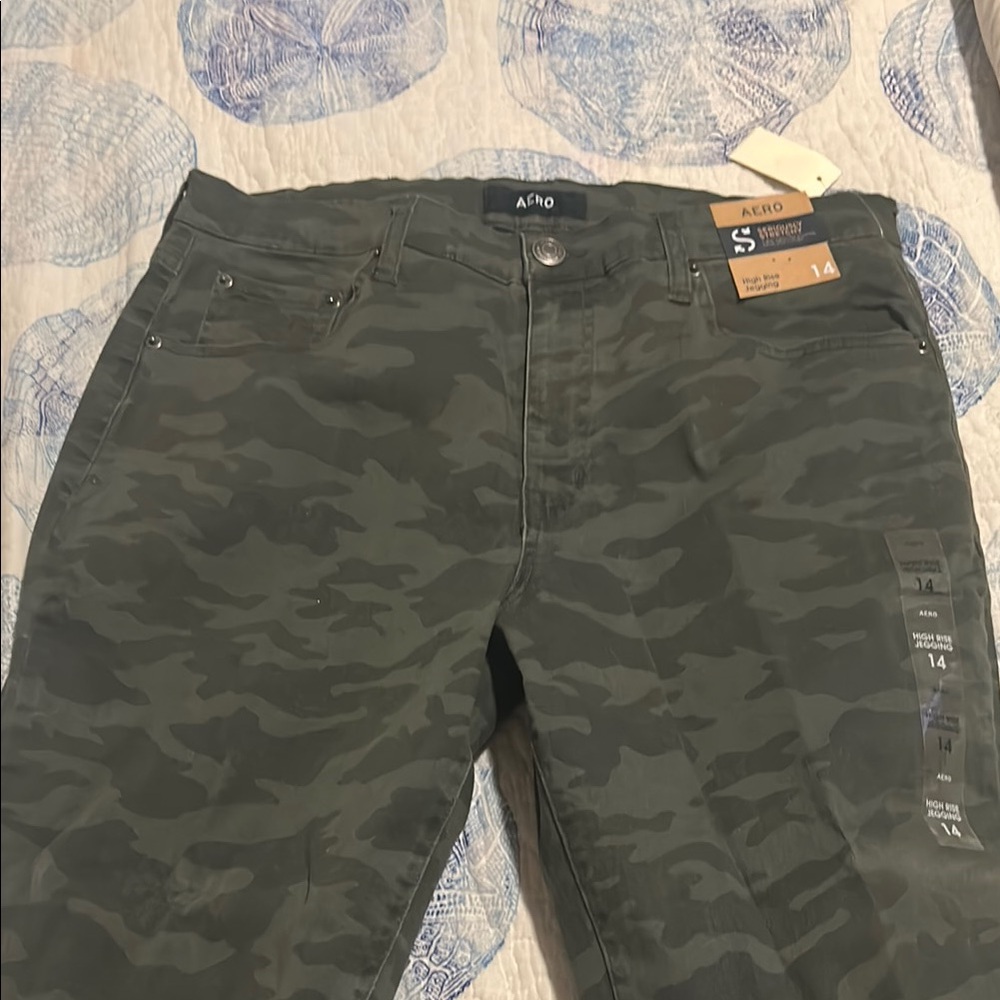 Aeropostale Green Camouflage Jeans
